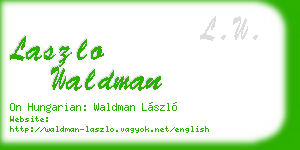 laszlo waldman business card